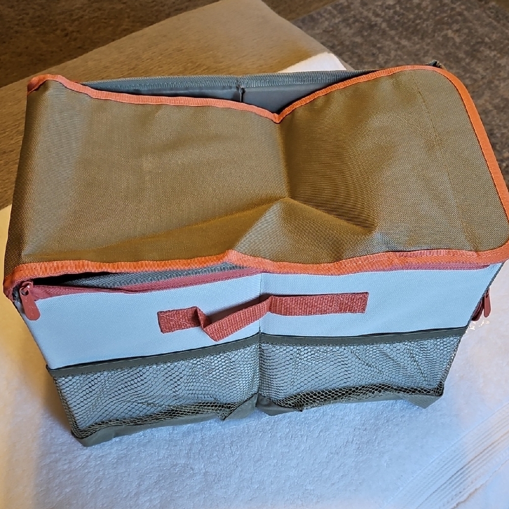 Thirty-One Gray and Orange Storage Bin - Picture 5 of 10